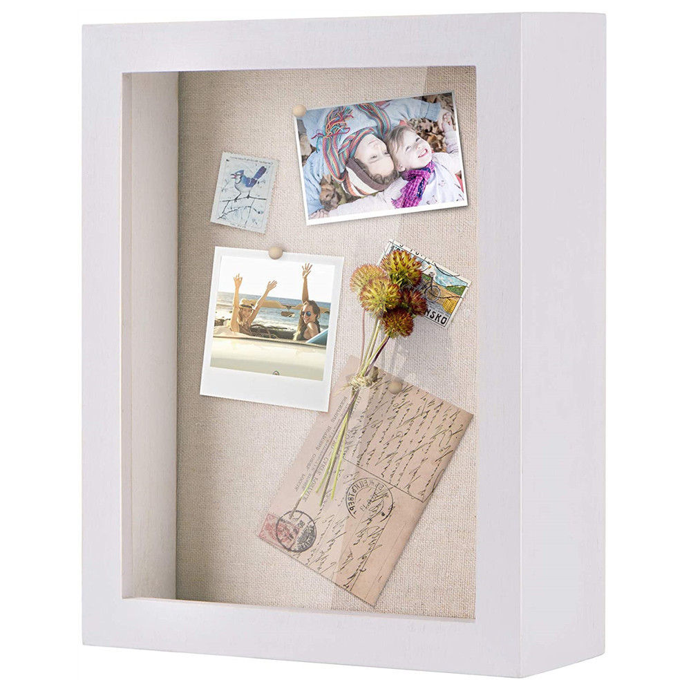 CaoXian HiHome Shadow Box Display Case with Solid Wood Frame and Removable Glass Window Memory Box