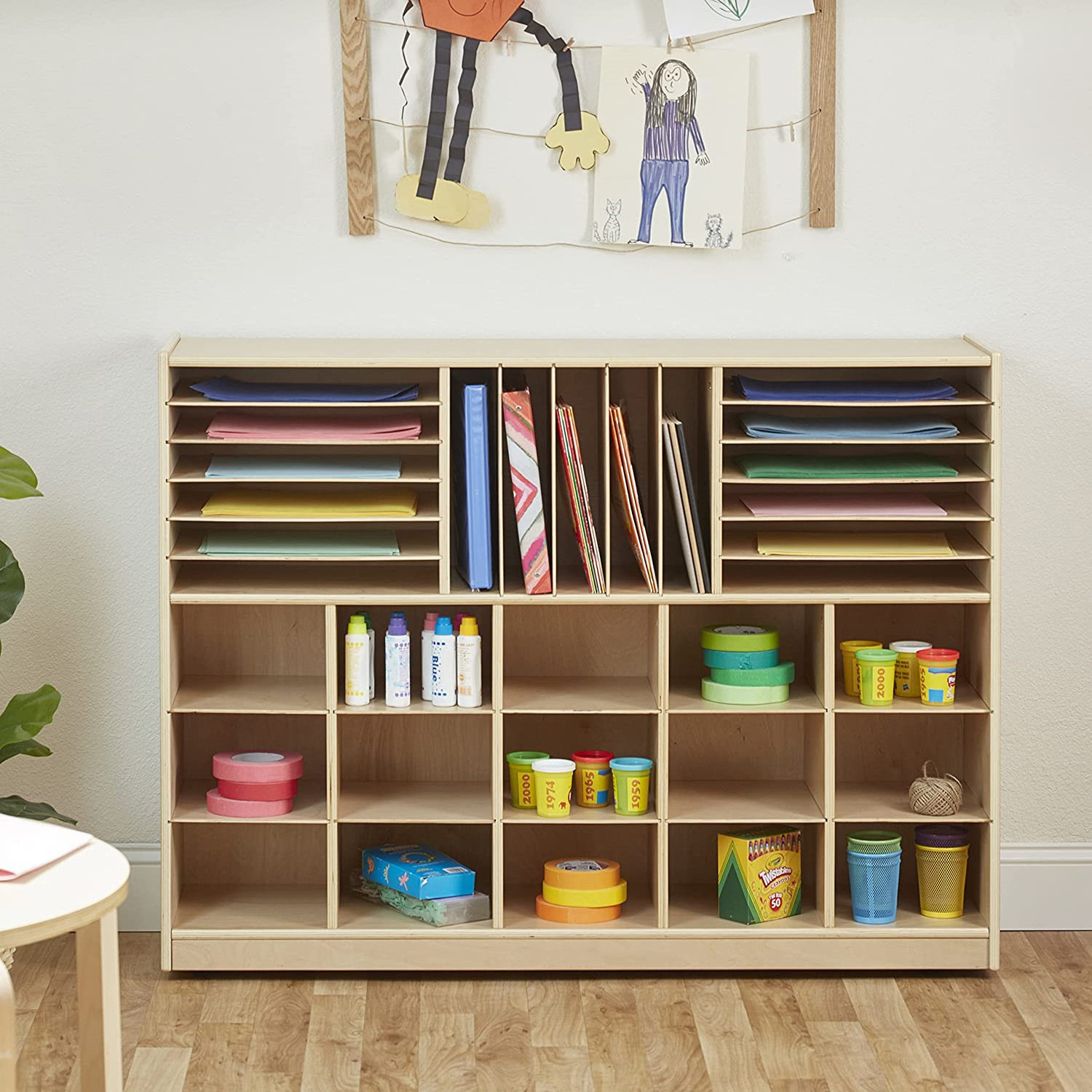 Storage Cabinet with Rolling Casters, Multipurpose Classroom Furniture,Mobile Storage for Homeschool Supplies and Toy Storage