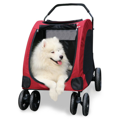 Luxury Folding Pet Stroller For Dog Outdoor Dog Strollers Pet Trolley For Sale Pet Stroller Carrier Travel With Large Wheels