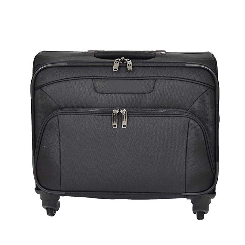 4 Wheel Hand Luggage Briefcase Flight Cabin Trolley Soft Side Luggage Pilot Case