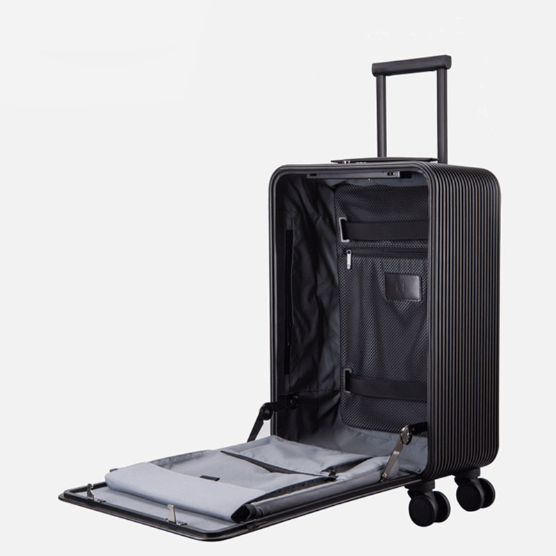 Wholesale Hard side Travelling Check In Trolley Luggage Aluminum Metal Suitcase