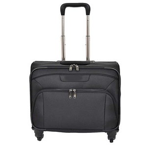 4 Wheel Hand Luggage Briefcase Flight Cabin Trolley Soft Side Luggage Pilot Case