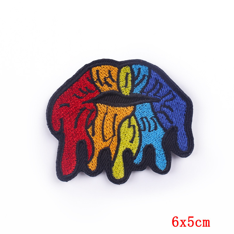 Lady's Sexy Colorful Lips Embroidered Mouth Badge Iron On Sew On Patch for Clothes Backpacks