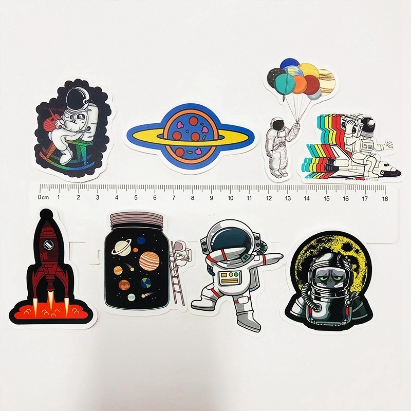 Spaceman Spacecraft Universe Planet Graffiti Galaxy Vinyl Decals Stickers for Car Bumper Skateboard