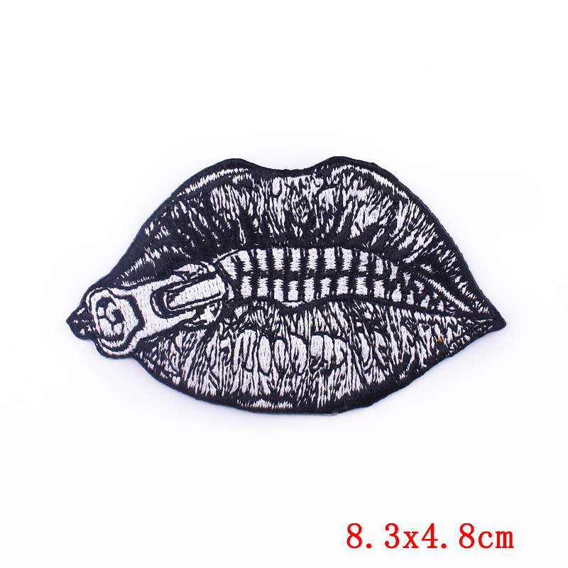 Lady's Sexy Colorful Lips Embroidered Mouth Badge Iron On Sew On Patch for Clothes Backpacks