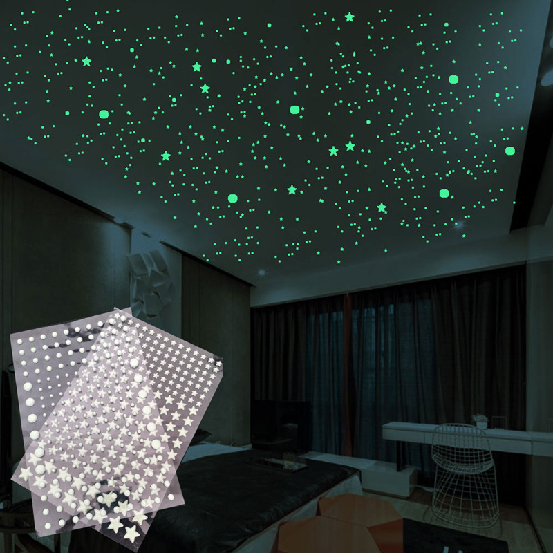 Hot selling 3D Glow in the dark safe ceiling adhesive wall stickers