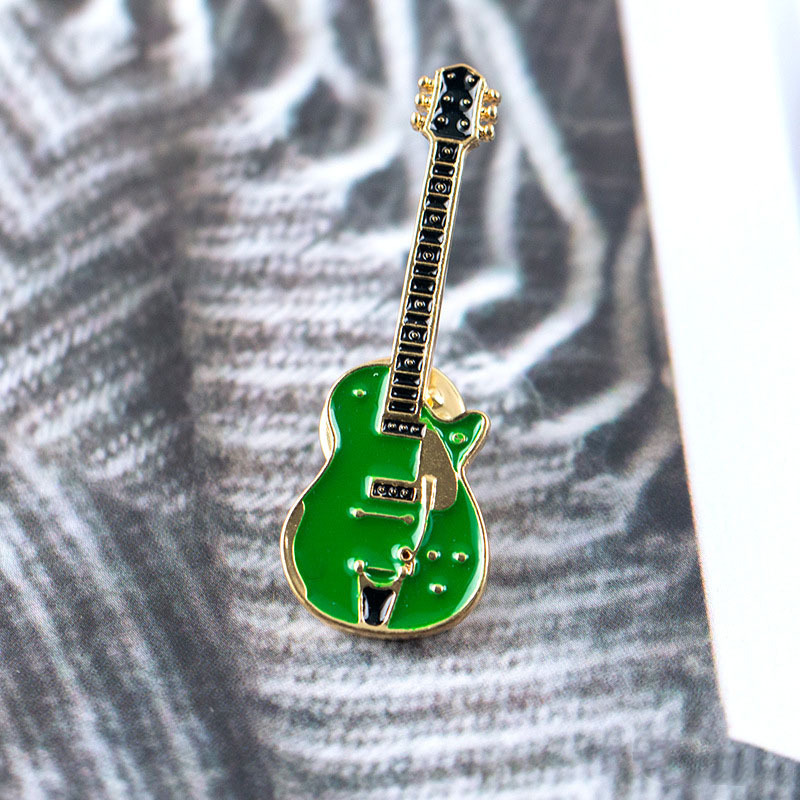 hot sale metal crafts musical instrument guitar soft enamel pin badge