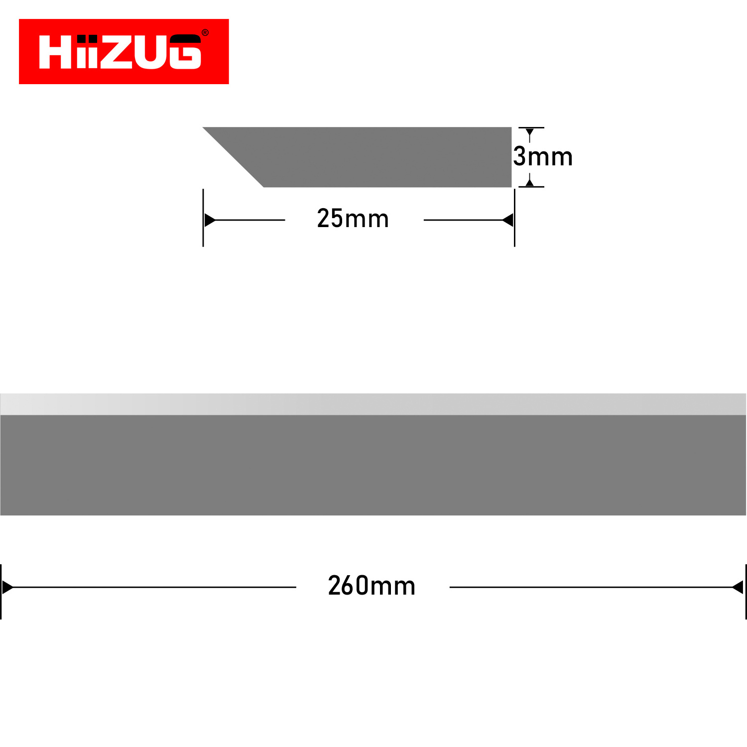 Hiizug 260mm TCT HSS Planer Blade 10-1/5