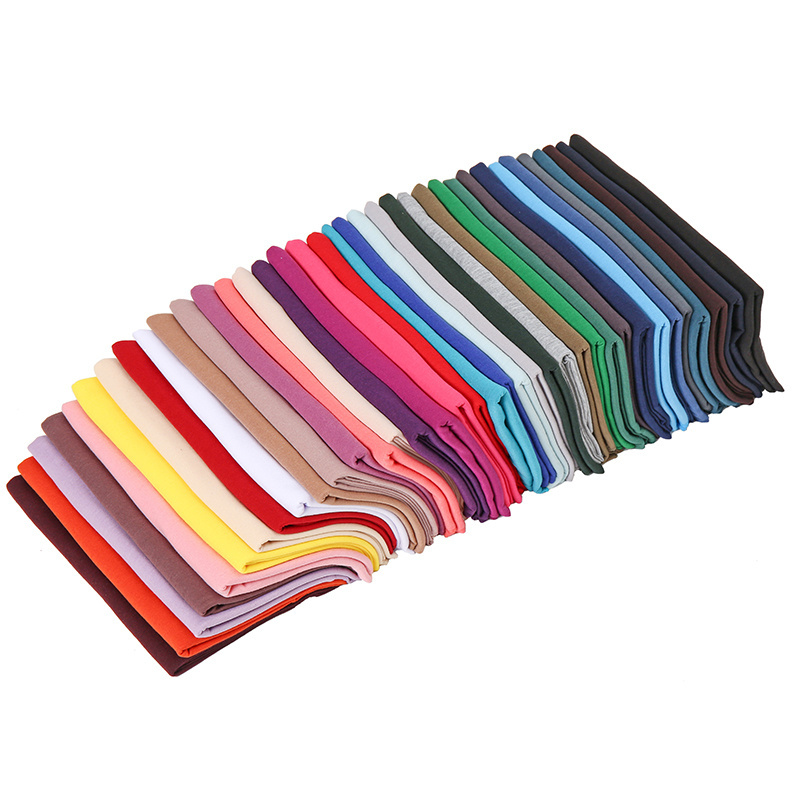 Wholesale High Quality Elasticity Solid Color Foulard Women Muslim Hijab Jersey Cotton Scarf