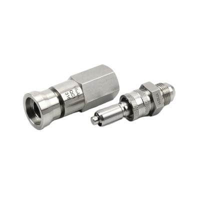 Swagelok type 3000 psi stainless steel 1/4'' 1/2'' OD NPT quick coupling stem with shutoff valve instrumentation quick connects