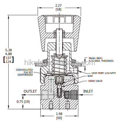 Swagelok Type Hikelok LPG CNG Gas High Pressure Reducing Regulator