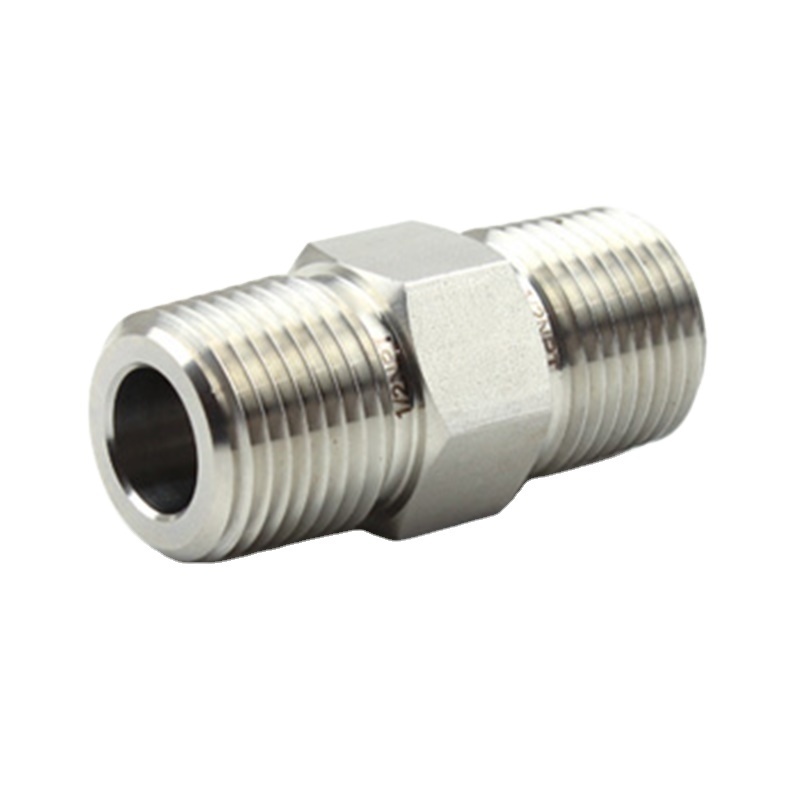 stainless steel 316 pipe fitting NPT thread hex close nipple