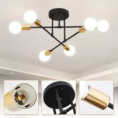 DOPWII Ceiling hanging light fixtures Pendant Lamp Living Room Bedroom Chandelier Tree Branch Elegant LED iron lighting