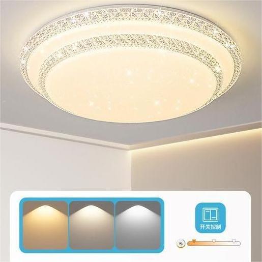 DOPWII New style atmospheric acrylic round bedroom 24w remote control stepless dimming LED ceiling light for living room