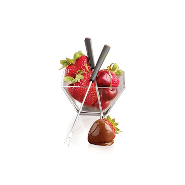 Household Small Stainless Steel 8 Fork Chocolate Fruit Electric Cheese Fondue Maker Melting Pot Electric Chocolate Fondue Set