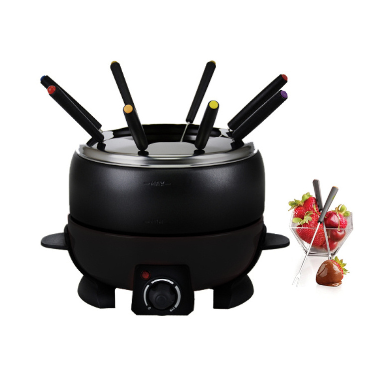 Household High Quality 800W 8 Fondue Fork 1.5L Cheese Fondue Maker Melting Pot Fruit Electric Fondue Set