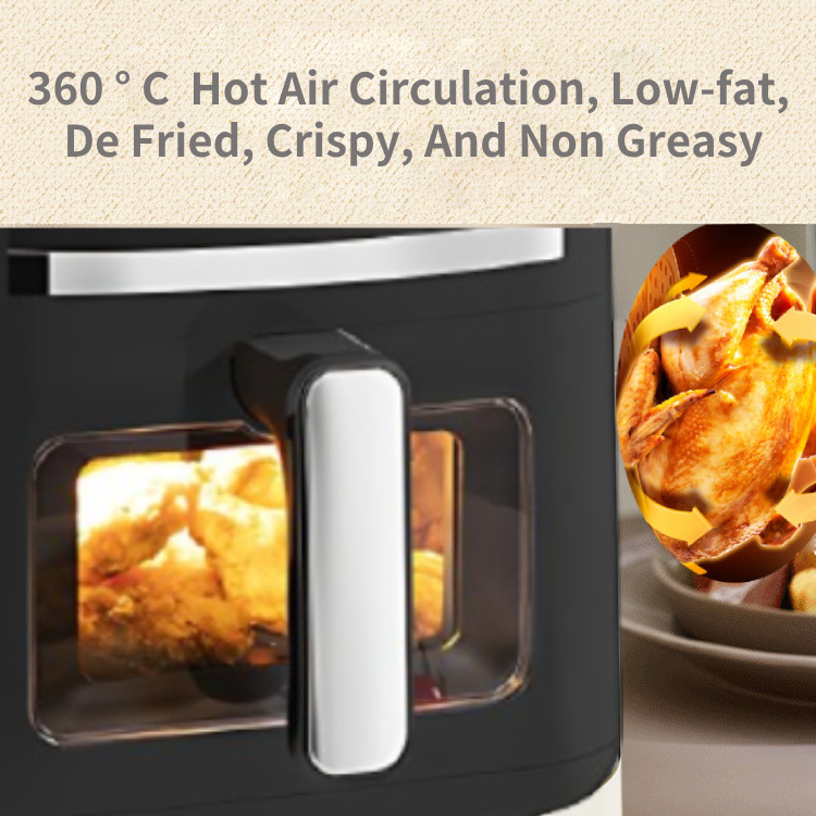 Household 5L Electric Large Capacity French Fry Machine Automatic Multi-function Intelligent Smokeless Air Fryer With Window