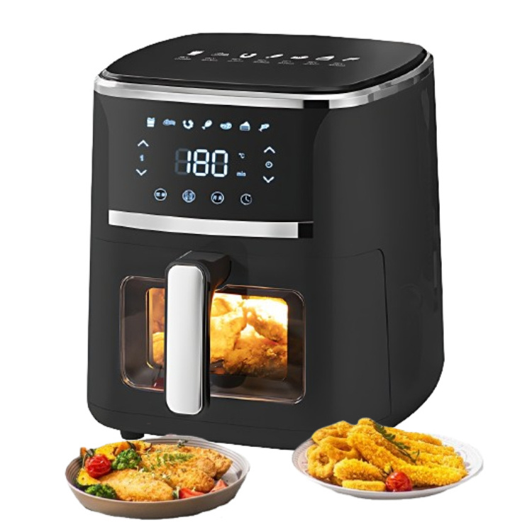 Household 5L Electric Large Capacity French Fry Machine Automatic Multi-function Intelligent Smokeless Air Fryer With Window