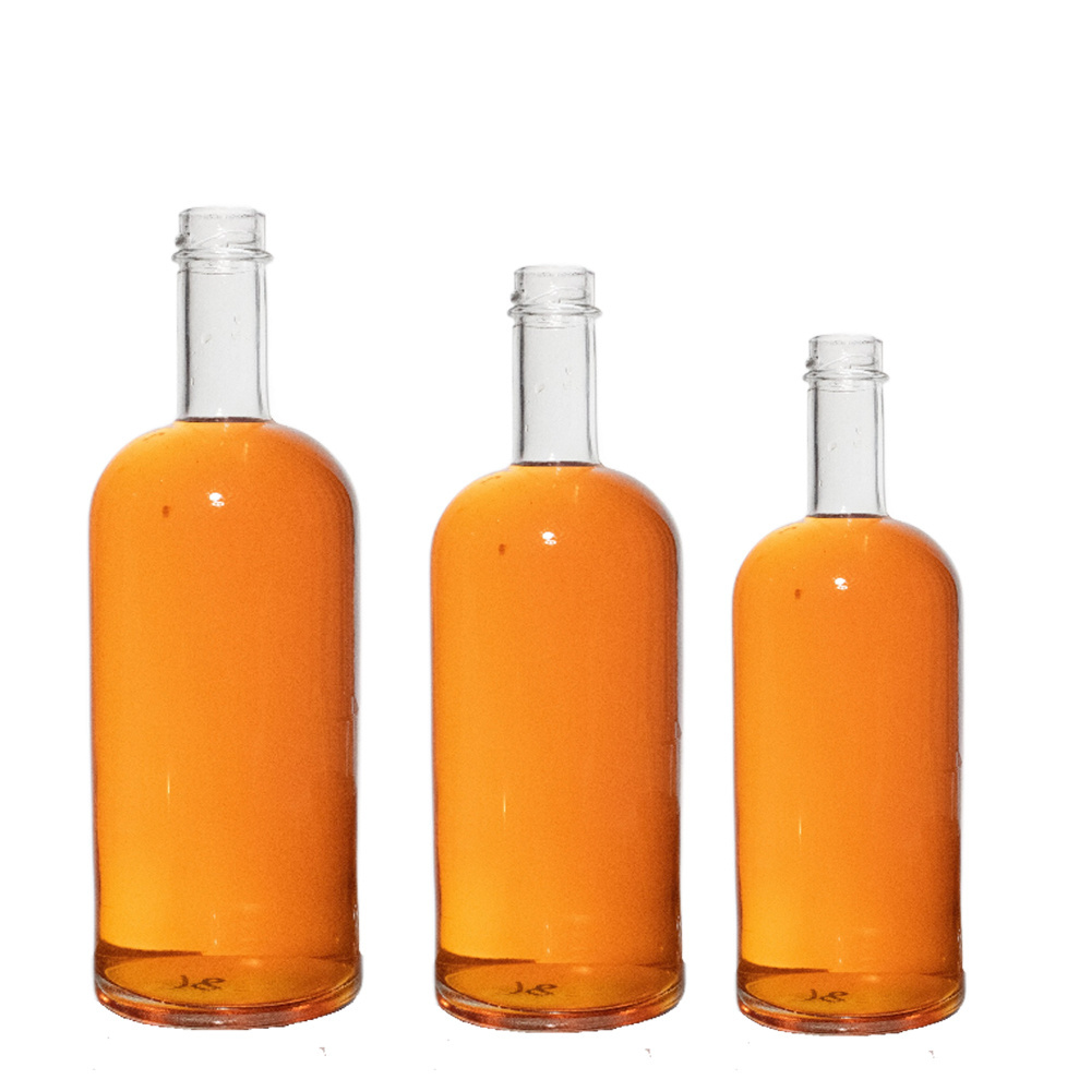 Hot Sell Whisky Rum Gin Tequila Vodka Liquor Bottle 750ml 700ml 500ml Custom Empty Glass Bottle with Stopper Screw Cap Cork