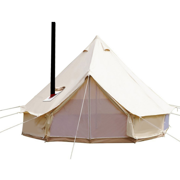 Luxury family glamping outdoor large canvas heavy duty bell tent waterproofing with stove hole