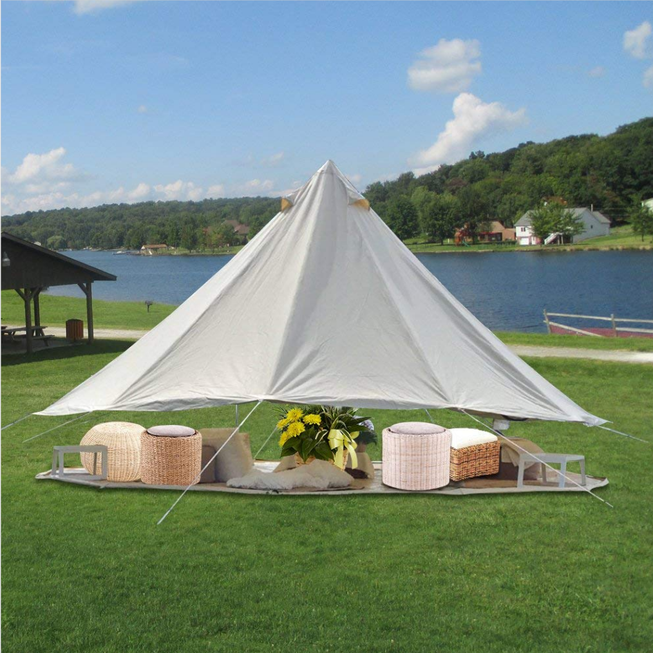 Trending Products High Quality Luxury Deluxe Glamping 3M 4M 5M Canvas Bell Tent