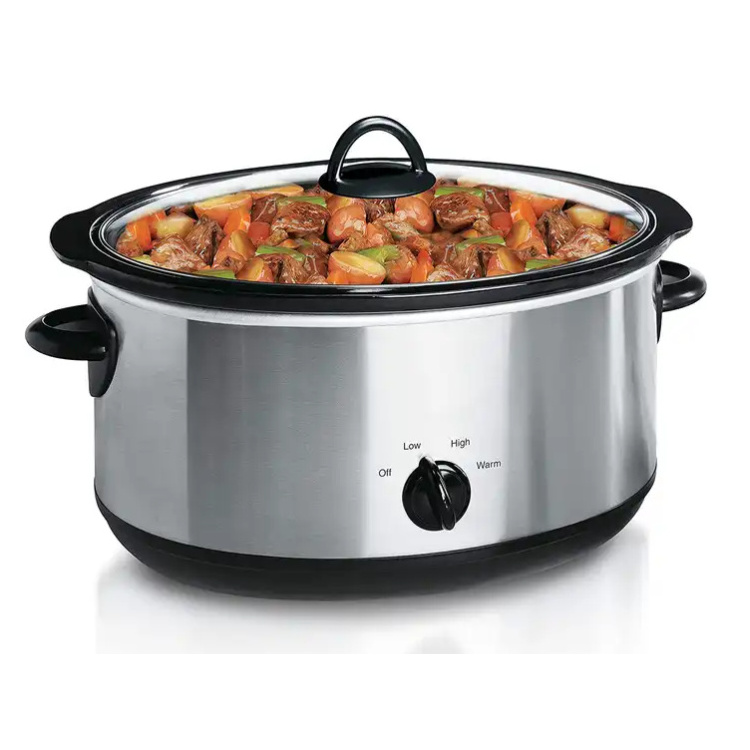 Home Appliances 4-Quart Stainless Steel Electric Slow Cooker With Stainless Steel Housing