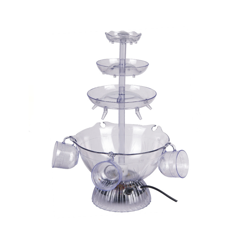 Electric water fountain lighted wine  party fountain Sale Household Professional Large Chocolate Fountain