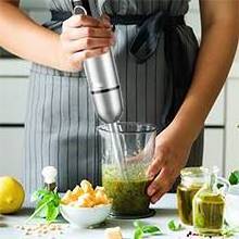 3-in-1 Immersion Hand Blender, Powerful 2-Speed Handheld Stick Blender with Stainless Steel Blades, Chopper, Beaker, Whisk