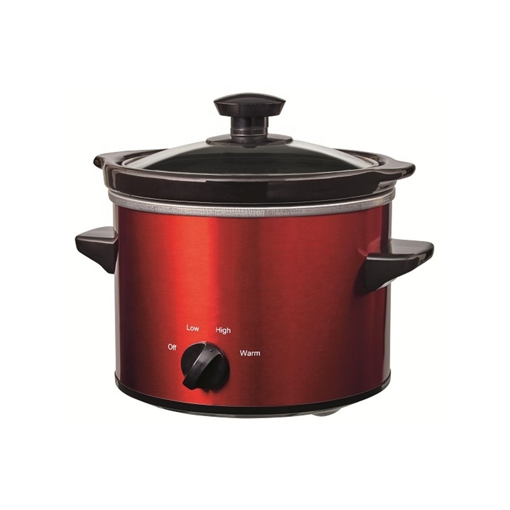 SC-1500 1.5QT Stainless Steel Mini Round electric slow cooker with  Removable Ceramic Pot