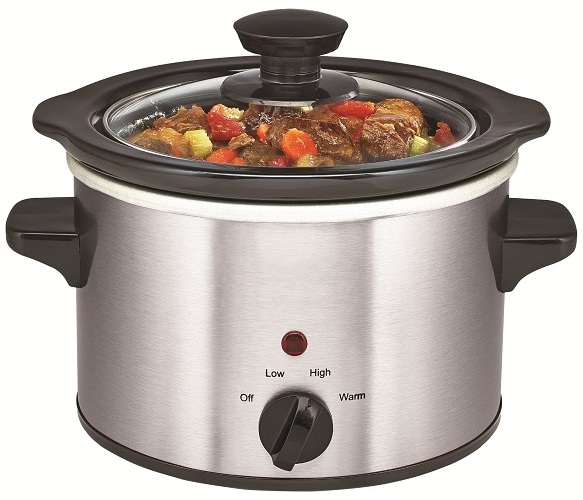 SC-1500 1.5QT Stainless Steel Mini Round electric slow cooker with  Removable Ceramic Pot