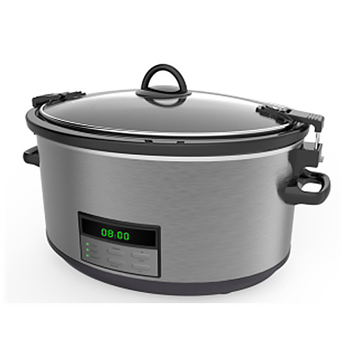 SC-1500 1.5QT Stainless Steel Mini Round electric slow cooker with  Removable Ceramic Pot