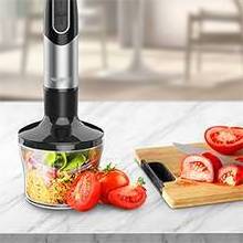 3-in-1 Immersion Hand Blender, Powerful 2-Speed Handheld Stick Blender with Stainless Steel Blades, Chopper, Beaker, Whisk