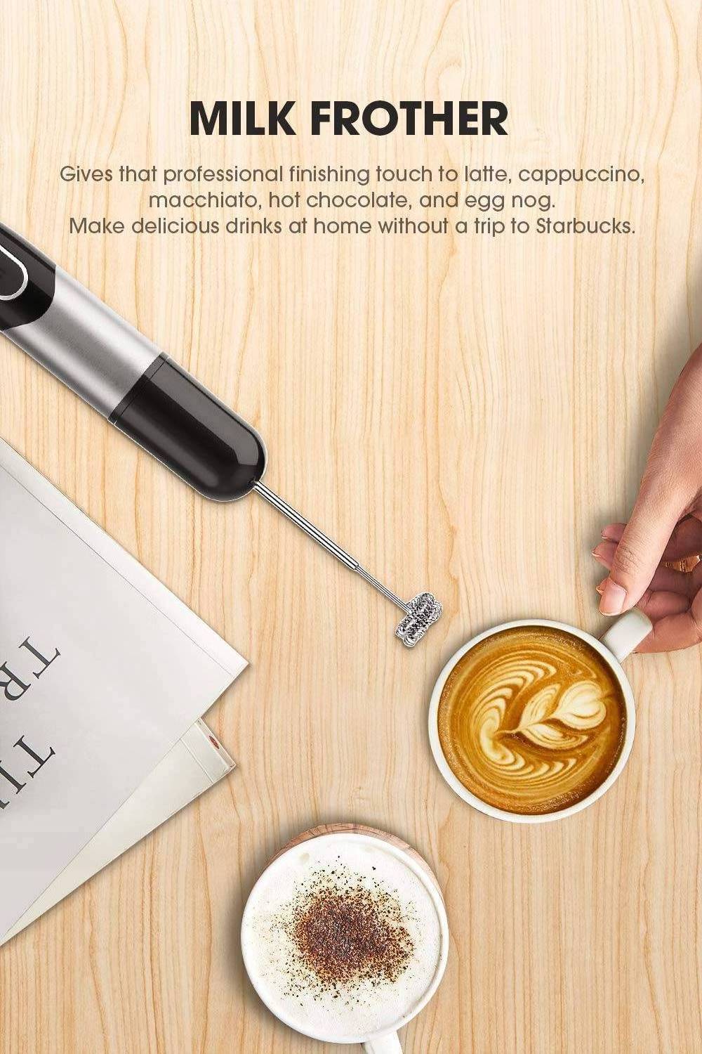 3-in-1 Immersion Hand Blender, Powerful 2-Speed Handheld Stick Blender with Stainless Steel Blades, Chopper, Beaker, Whisk