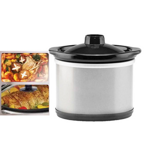 Hot Sale Kitchen Appliance Stainless Steel Removable Plastic Lid And Stoneware 0.65Qt Round Slow cooker