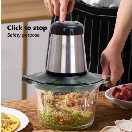 1.2L Glass bowl Multifunctional 304 stainless steel electric meat grinder meat bowl food chopper