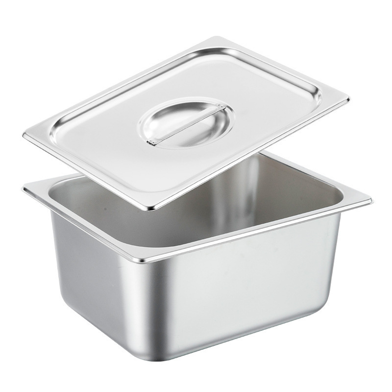 Customized Hotel Restaurant Supplies Food Container Ice Cream 201 304 Stainless Steel  Gastronorm Pans GN Pan with Lid