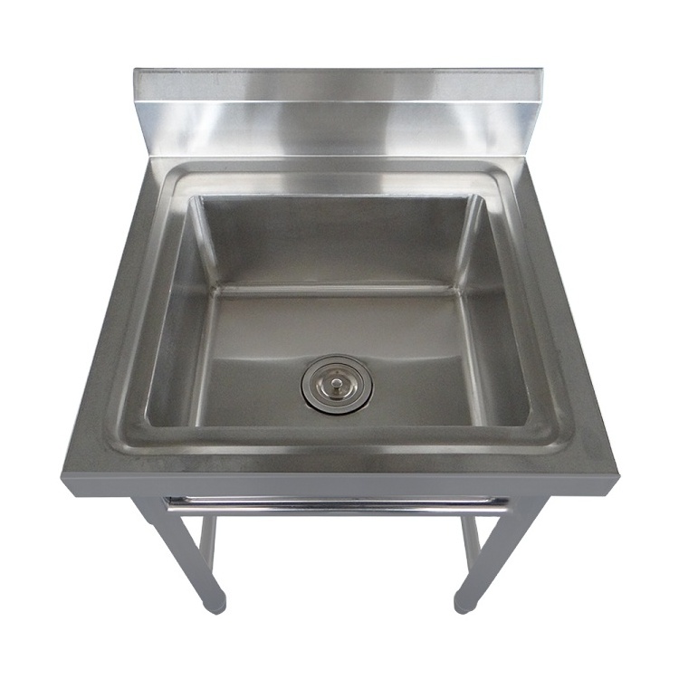 Industrial Workshop Outdoor Stainless Steel 304 20 Gauge Heavy Duty Double Bowl Kitchen Restaurant Washing Sink with Faucet