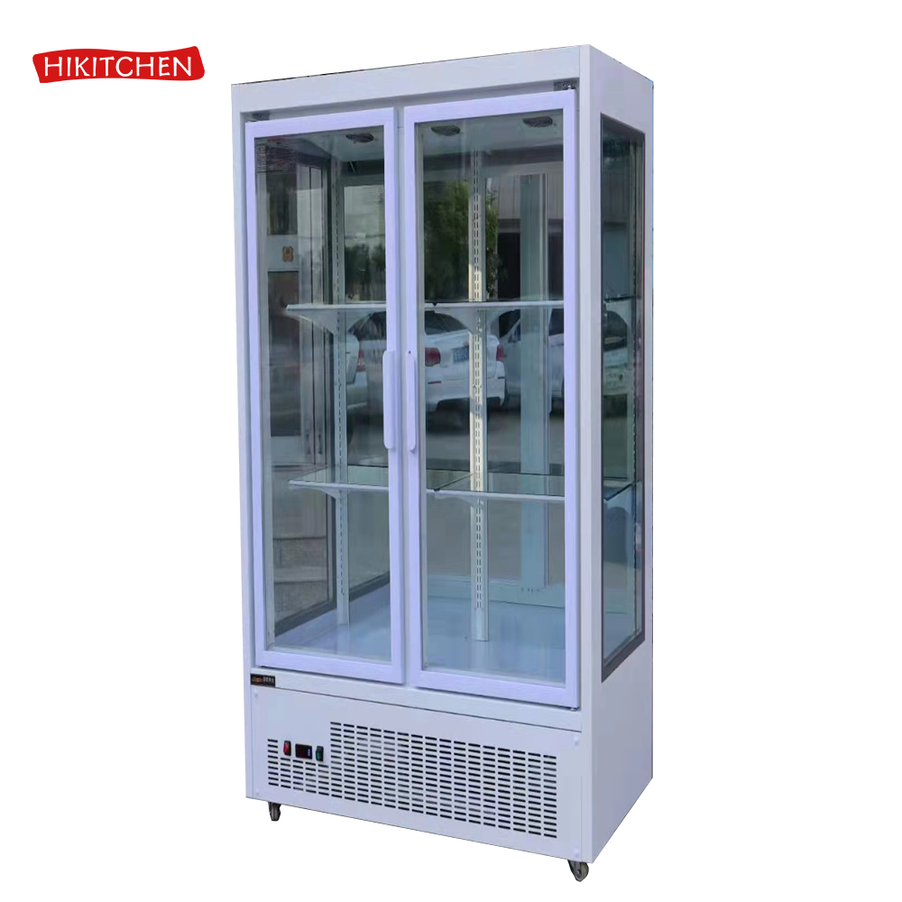 2023 Three Doors Large Capacity LED Light Keep Fresh Flower Glass Display Coolers Refrigerator