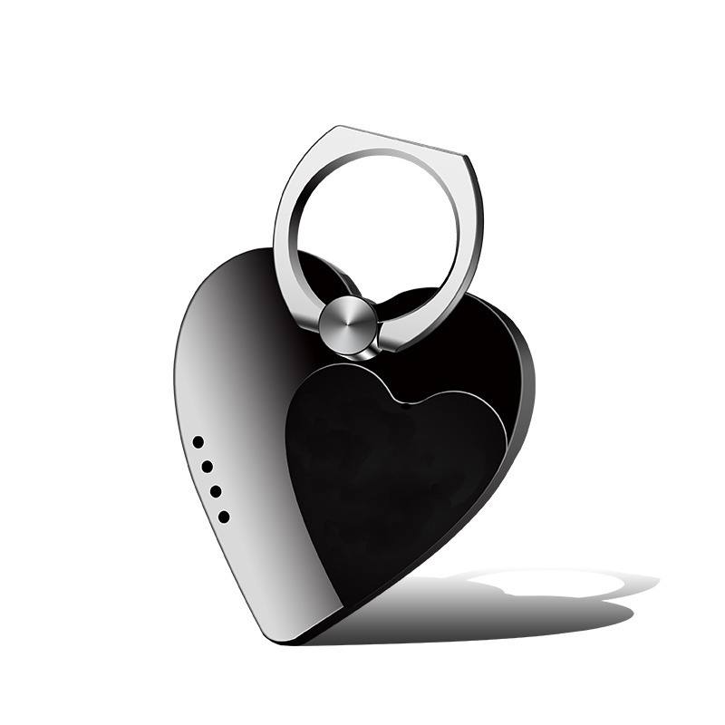 Creative Love Heart Shaped Mobile Phone Stand Lighter Diamond Rim Electric USB Charge Lighter Buckle Phone Ring Holder