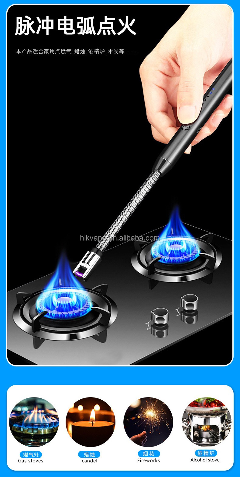 Electric Candle Lighter Plasma Arc Lighter Rechargeable USB Lighter For Gas Stove