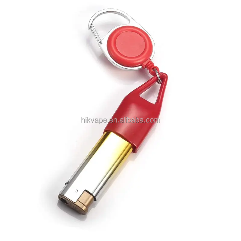 Wholesale mini small retractable lighter holder keychain sleeve leash lighter cover case with back clips