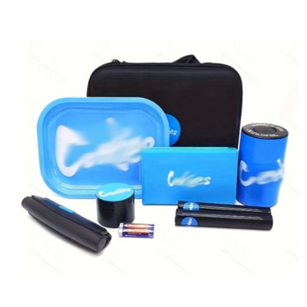 Smoke Shop Supplies LED Resin Ashtray Smoking Accessories Set Stash Jar Herb Grinder Rolling Tray Smoking Kit