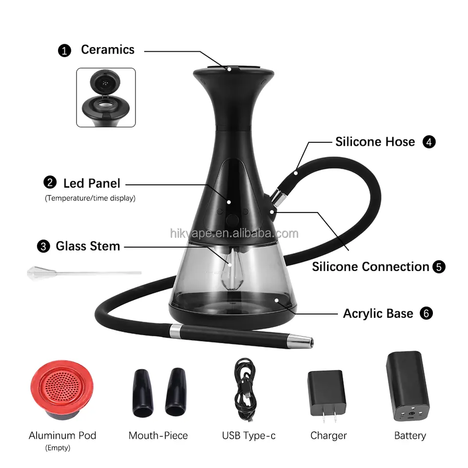 Factory Custom Gravity-hookah Perfected Shisha Complete Set 5 Hookah Parts Gravity Pipe Rotating Glass 360 Gravity Hookah