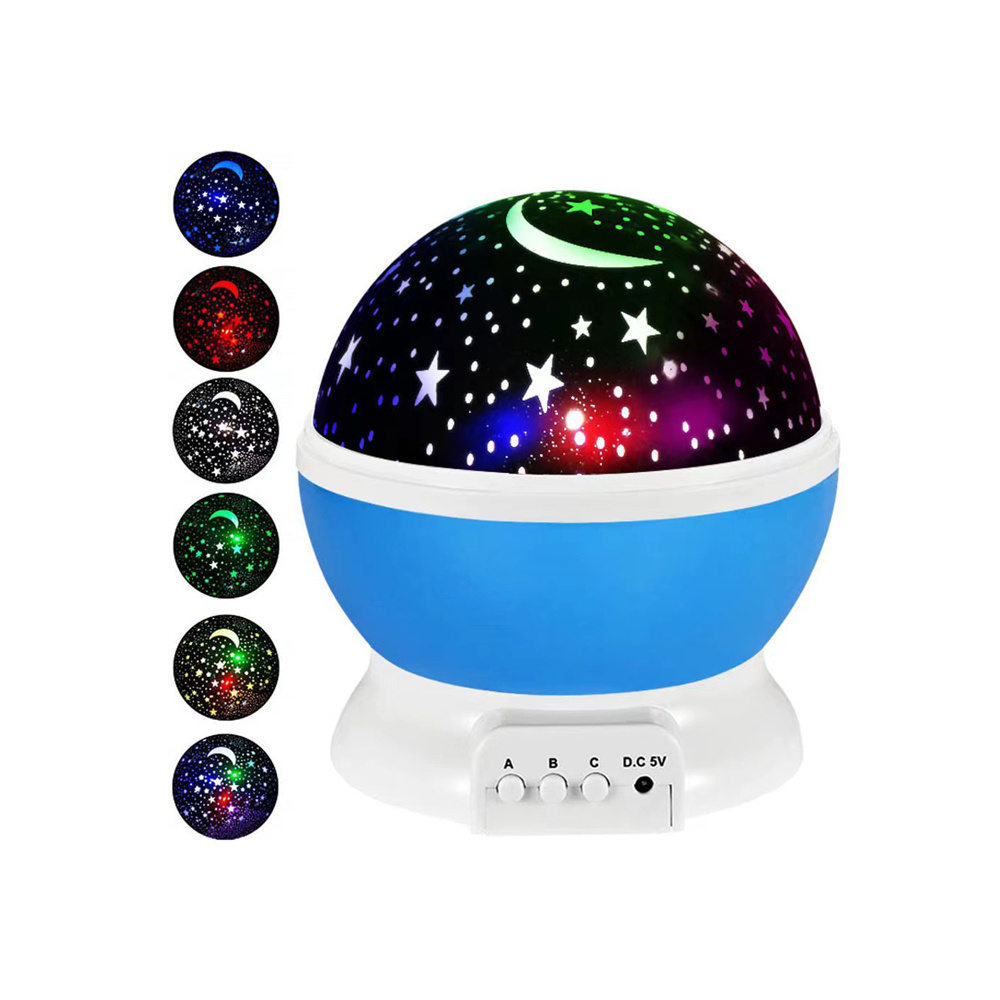 Projector Lamp Children Bedroom Night Led Light Ba Starry Rotating Sky Moon Lam Star For Kids Room  Blue  Projector  Col