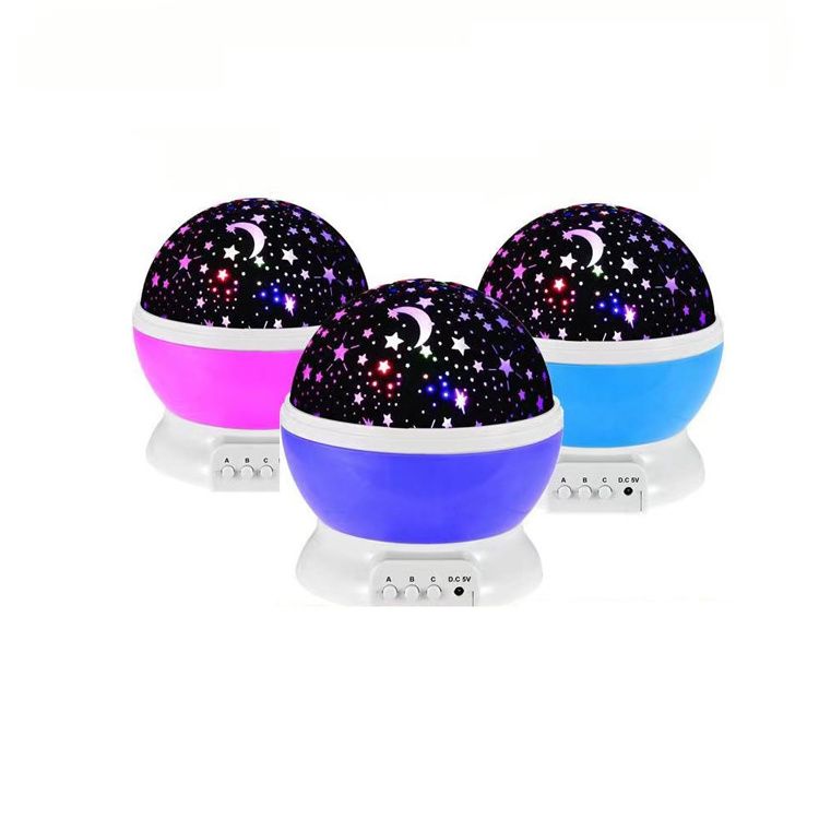 Projector Lamp Children Bedroom Night Led Light Ba Starry Rotating Sky Moon Lam Star For Kids Room  Blue  Projector  Col