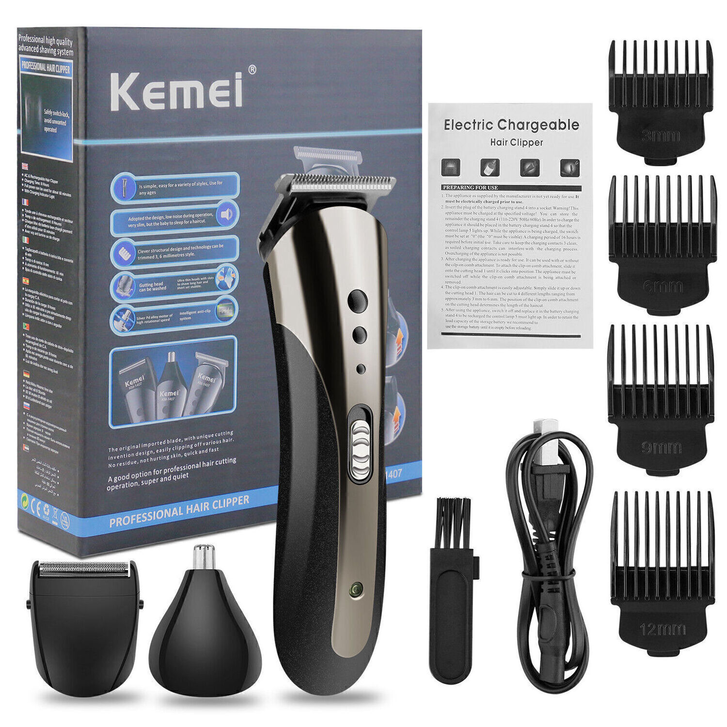 Hair Clipper Professional Cutter High Power Portable Electric Clippers Trimmer Machine Re Inclined For Men