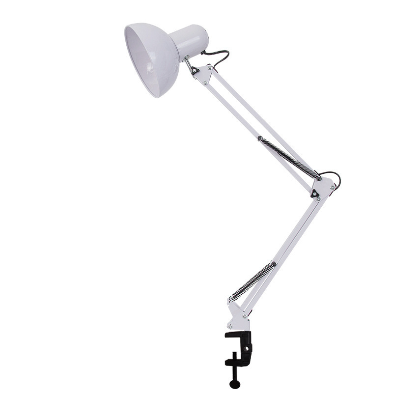 Black E27 Bulb Iron Working Lamp Classic On-Line Switch Swing Arm Desk With Clamp Mount Clip