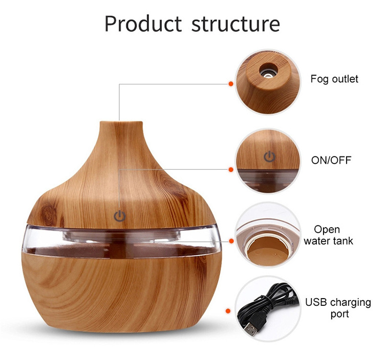 Wood Grain Cool Mist Diffuseur De Parfum Trending 300Ml Aroma Diffuser Small Fragrance For Home With Humidifier