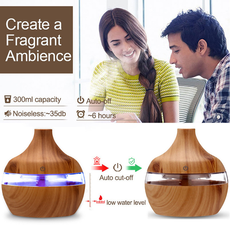 Wood Grain Cool Mist Diffuseur De Parfum Trending 300Ml Aroma Diffuser Small Fragrance For Home With Humidifier