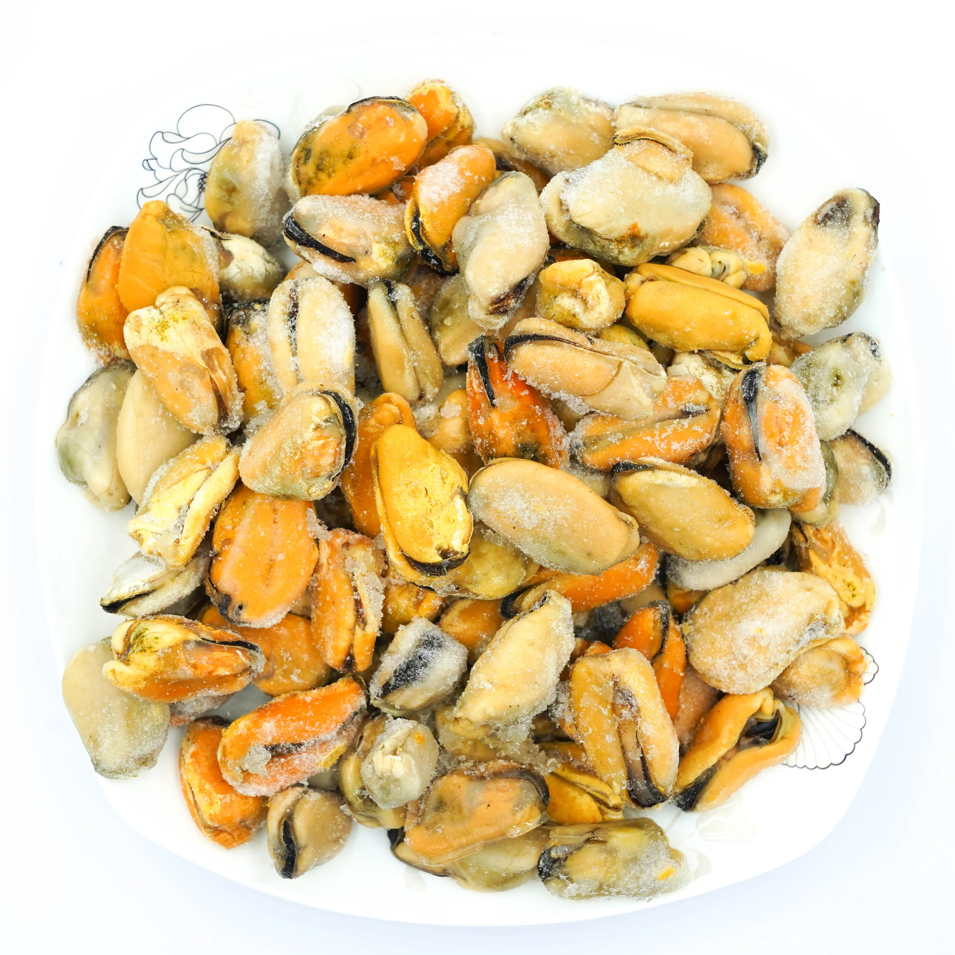 Frozen cooked whole shell mussel in juice  Frozen Mussel in Shell 20~40, 40~60U/kg